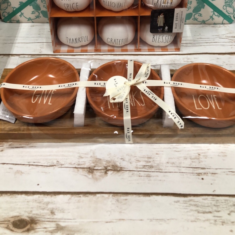 Rae Dunn Give Thanks Love Dip bowls